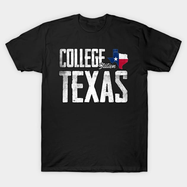 Vintage College Station Texas State Flag T-Shirt by Mash92